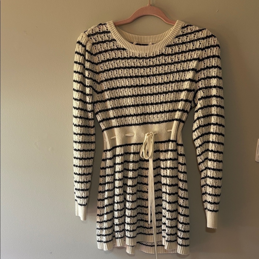 Striped Knit Sweater Dress Size M
